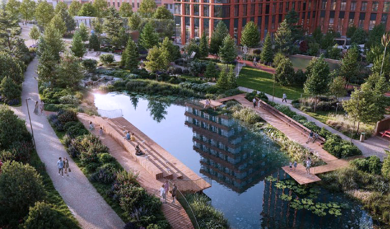 Новый парк с прудом и спортивными площадками появится рядом с Сокольниками