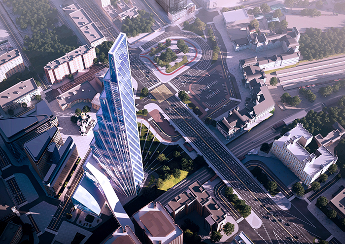 Грандиозный небоскрёб на площади Тверской Заставы